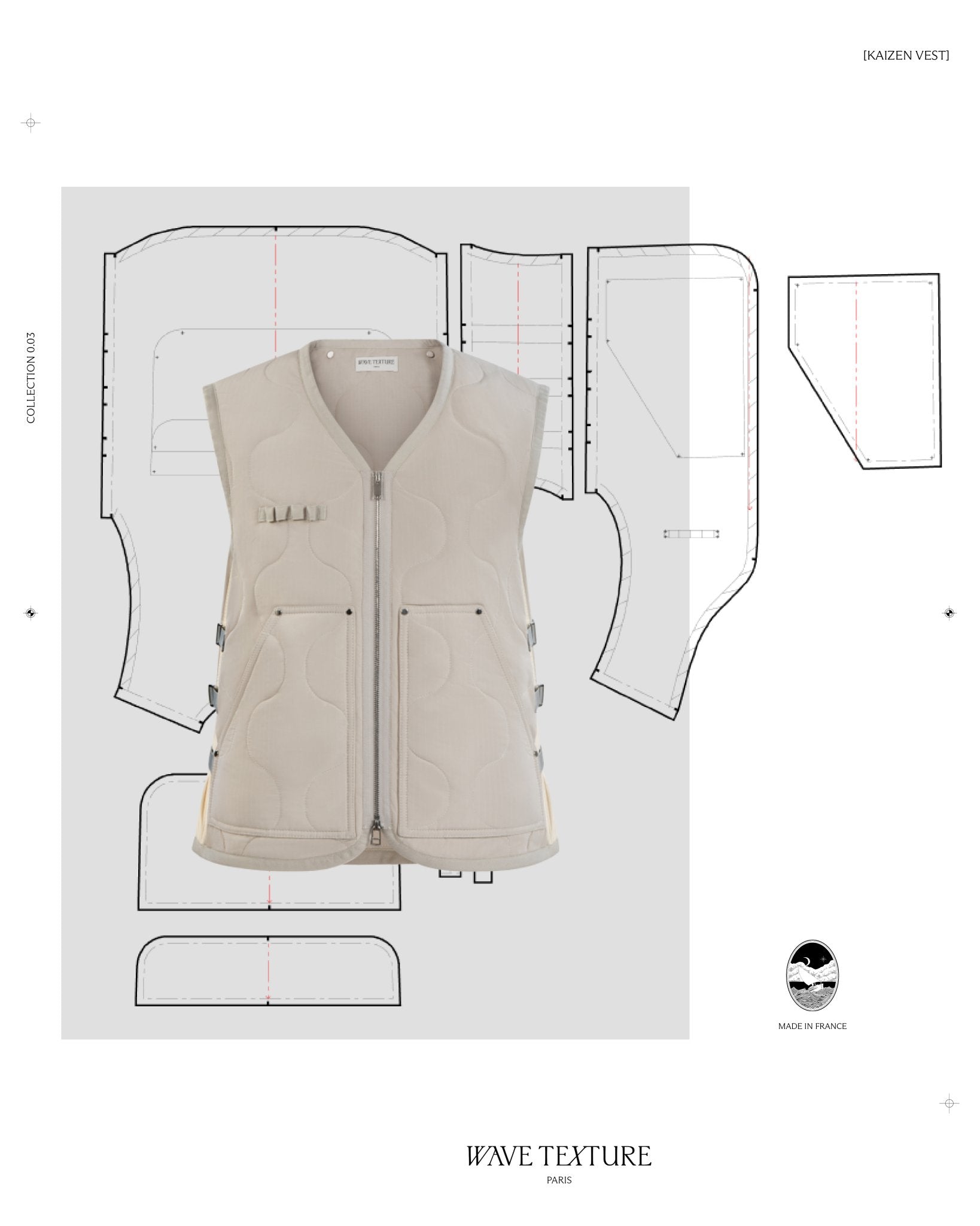 改善, Kaizen (“Continuous Improvement”) - The Kaizen Vest - Wave Texture