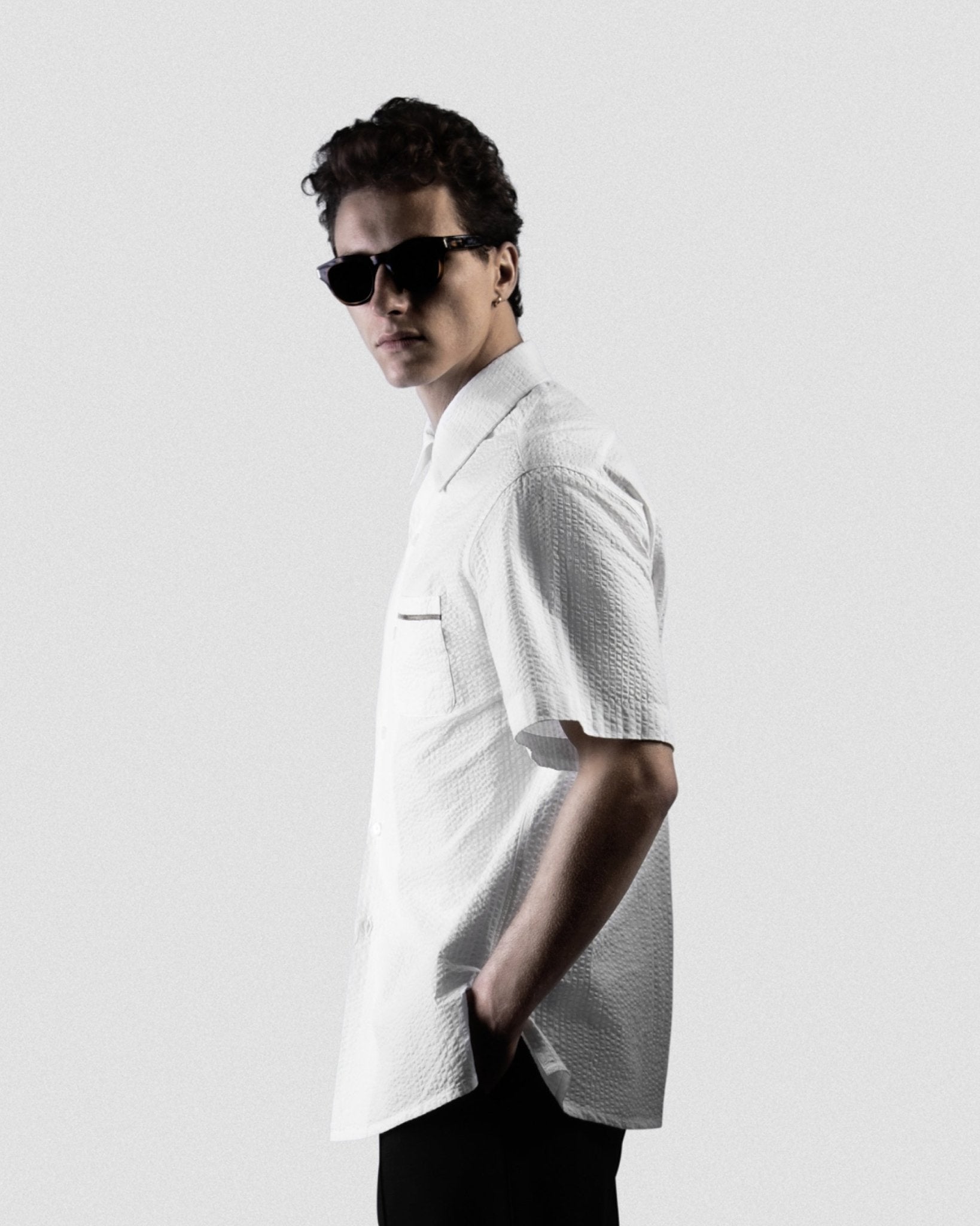Sair Shirt - Blanc - Wave Texture