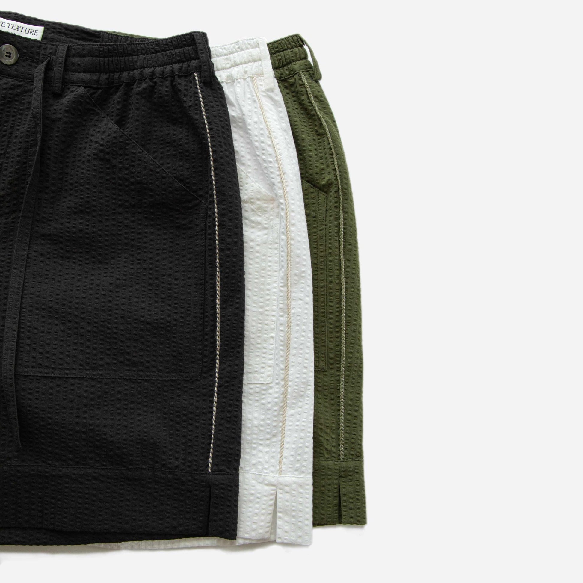 Riviera Shorts - Black - Wave Texture