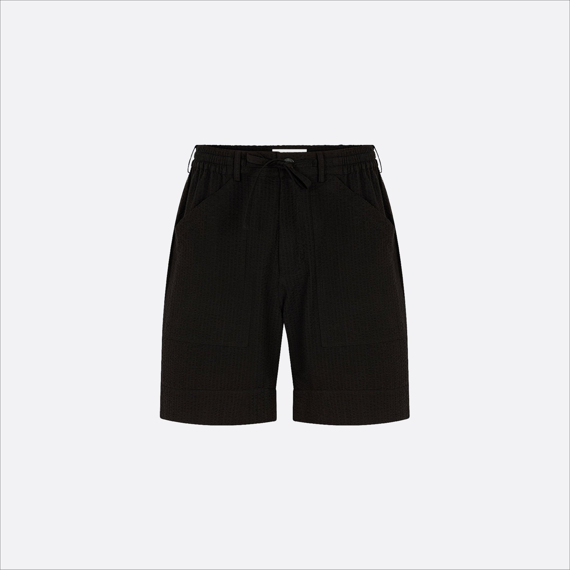 Riviera Shorts - Black - Wave Texture