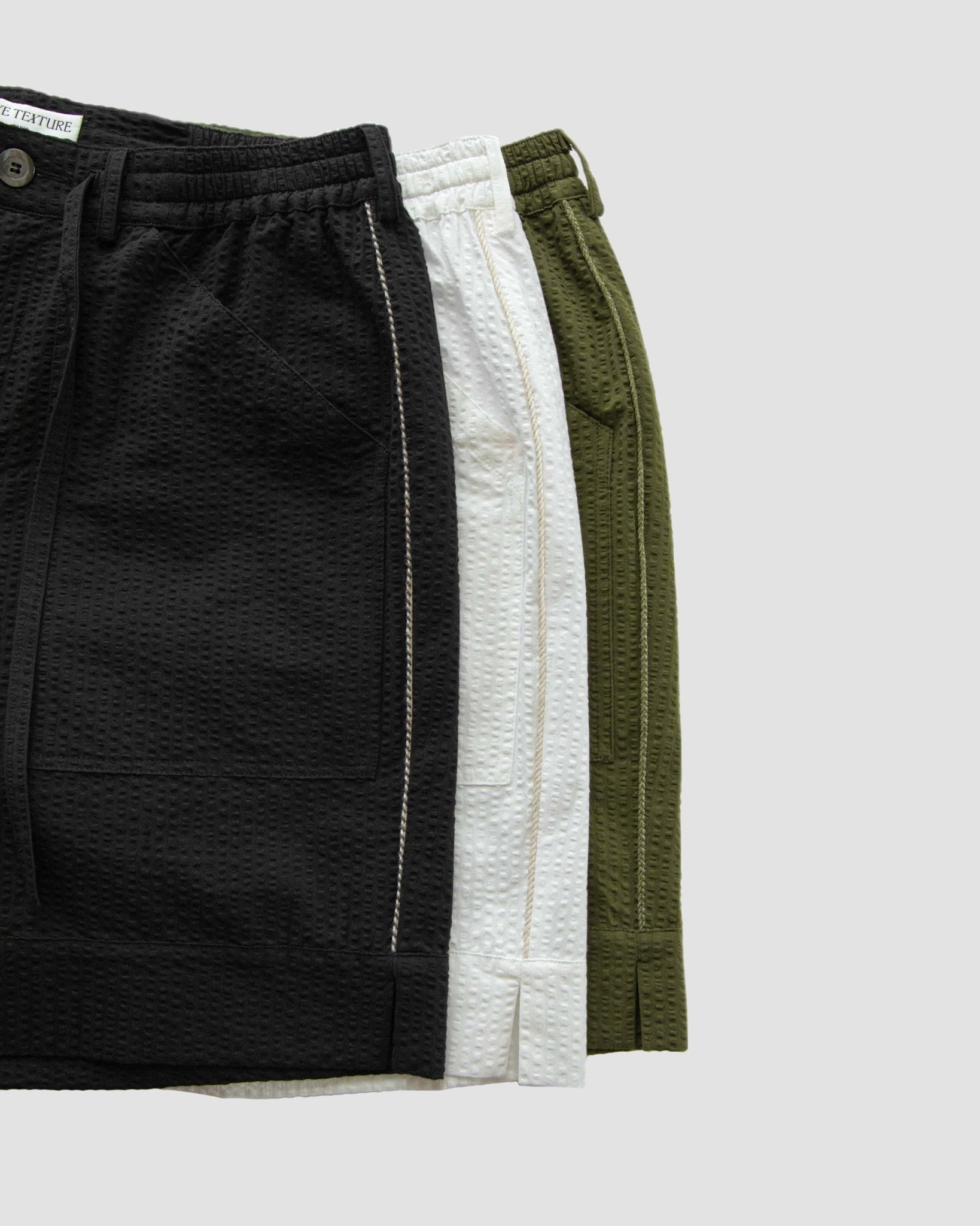 Riviera Shorts - Noir - Wave Texture
