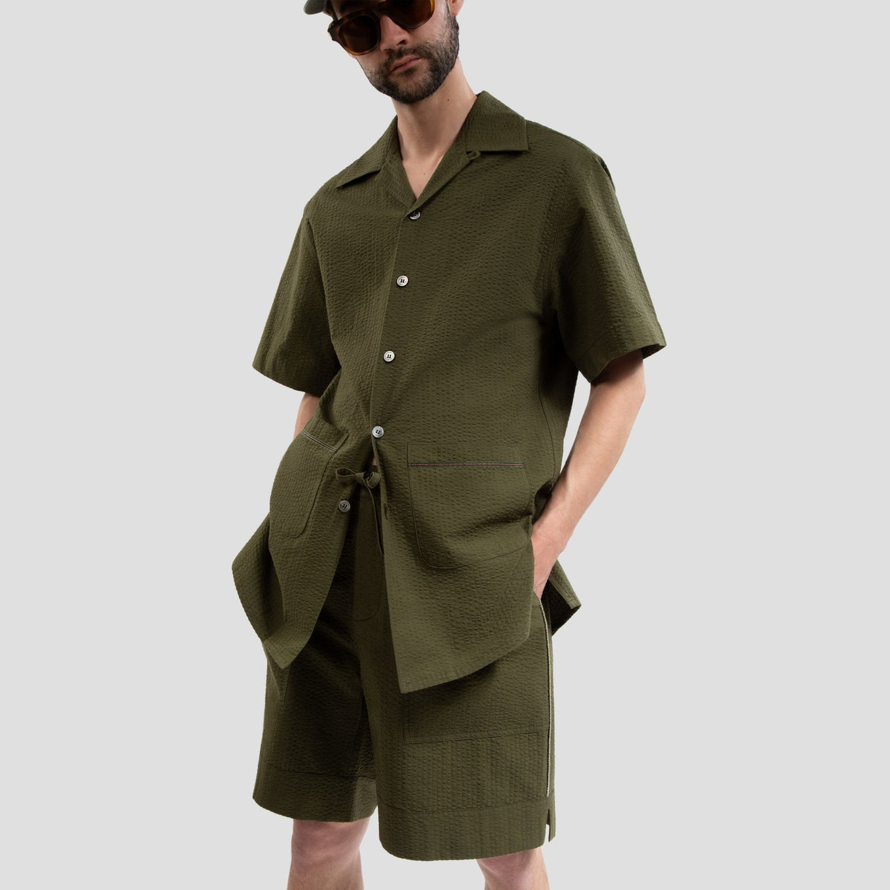 Sair Shirt - Green - Wave Texture